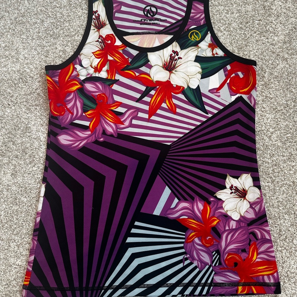 Women's Floral Tank Top - Purple and Red